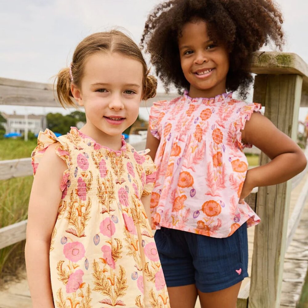 Girls Stevie Top in Purple Gilded Floral | Chic Boho Fashion | Pink Chicken - Picture 2 of 2